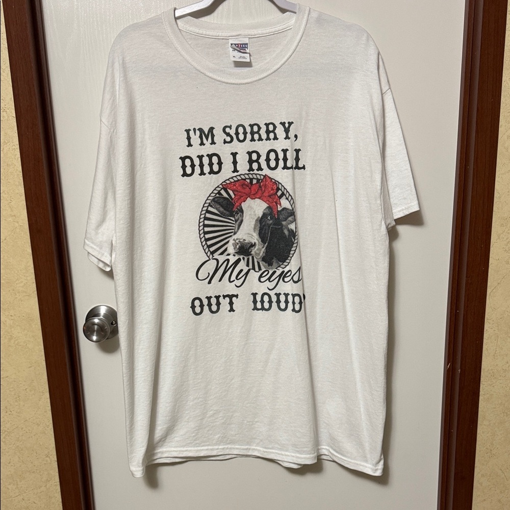 Jerzees White Graphic T-Shirt Size XL